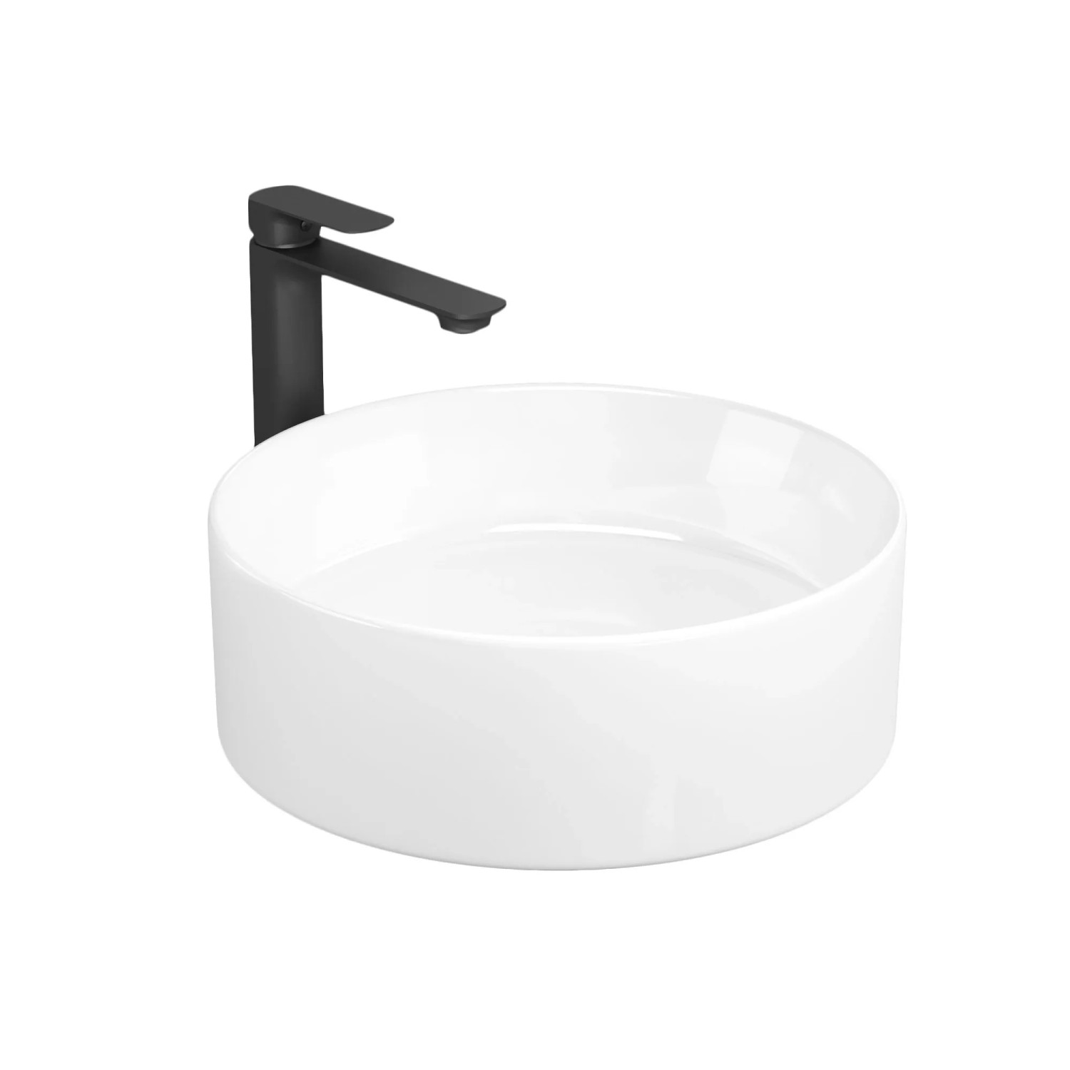 Emke Aufsatzwaschbecken Rund 35,2x32,5x11,2cm Keramik Weiß Kleines Handwaschbecken