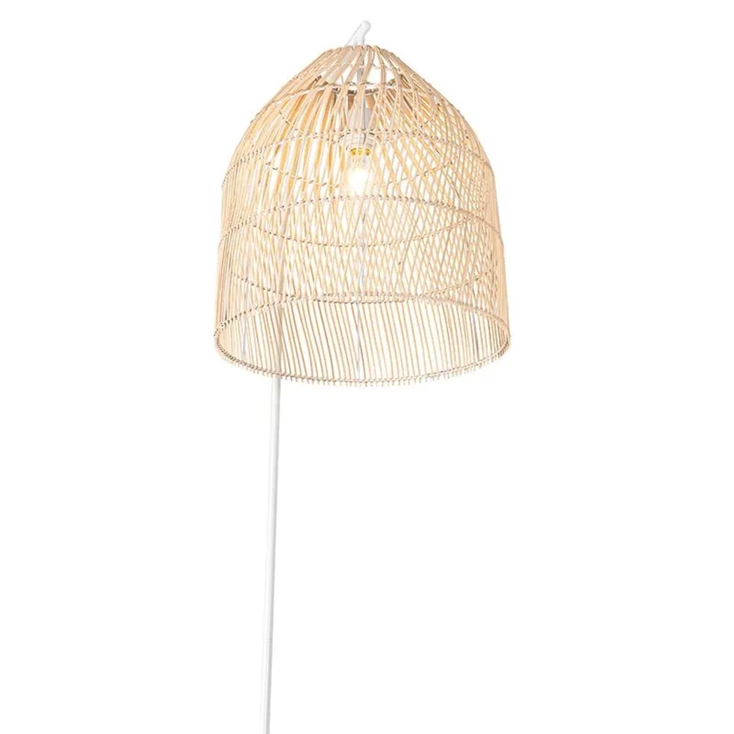 QAZQA Land Stehlampe Weiß mit Rattan Sam_9