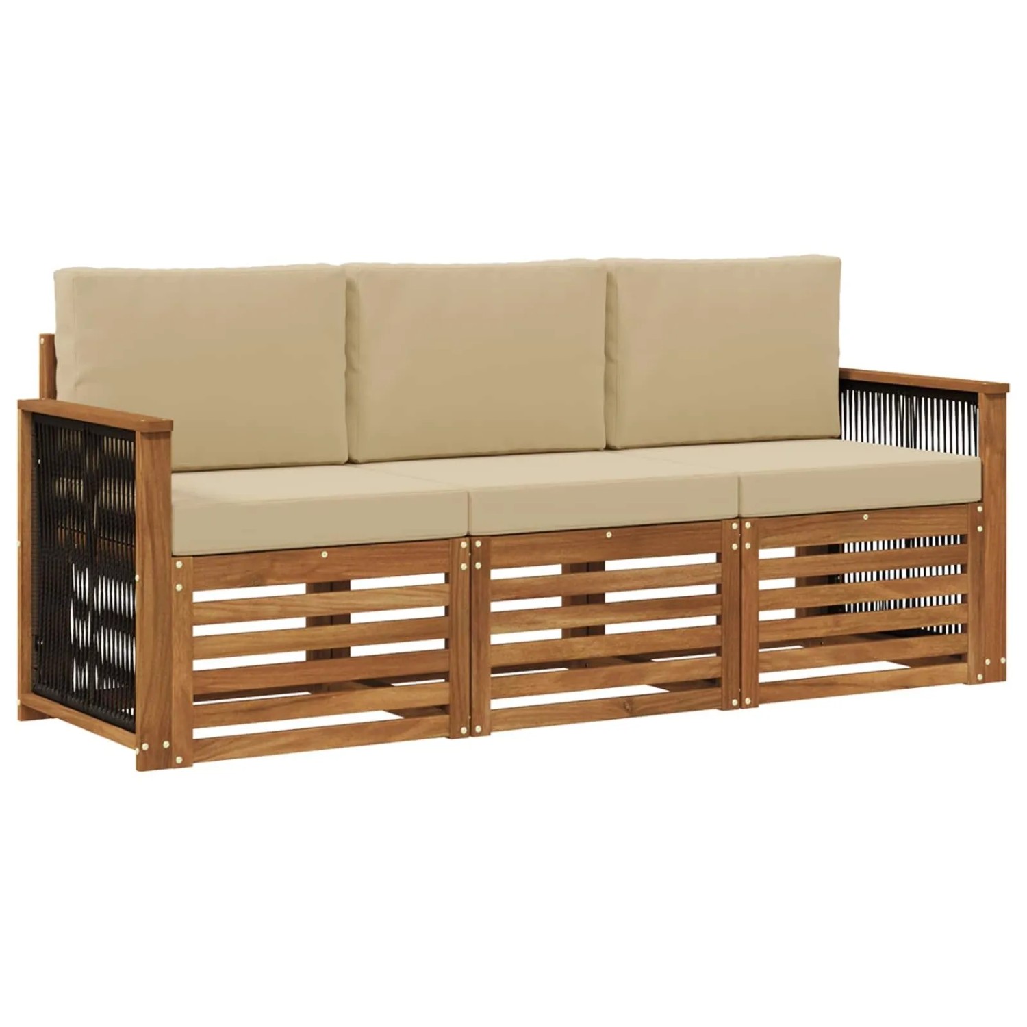 vidaXL Sofagarnituren mit Kissen 3 Stk Massivholz Akazie 3383964