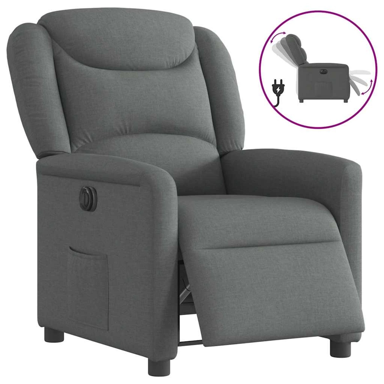 vidaXL Relaxsessel Elektrisch Dunkelgrau Stoff 3303175 günstig online kaufen