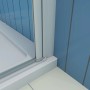 Detailaufnahme: AICA Eckdusche 80x80, Alu Silber Matt, ESG Glas, Eckeinstieg.