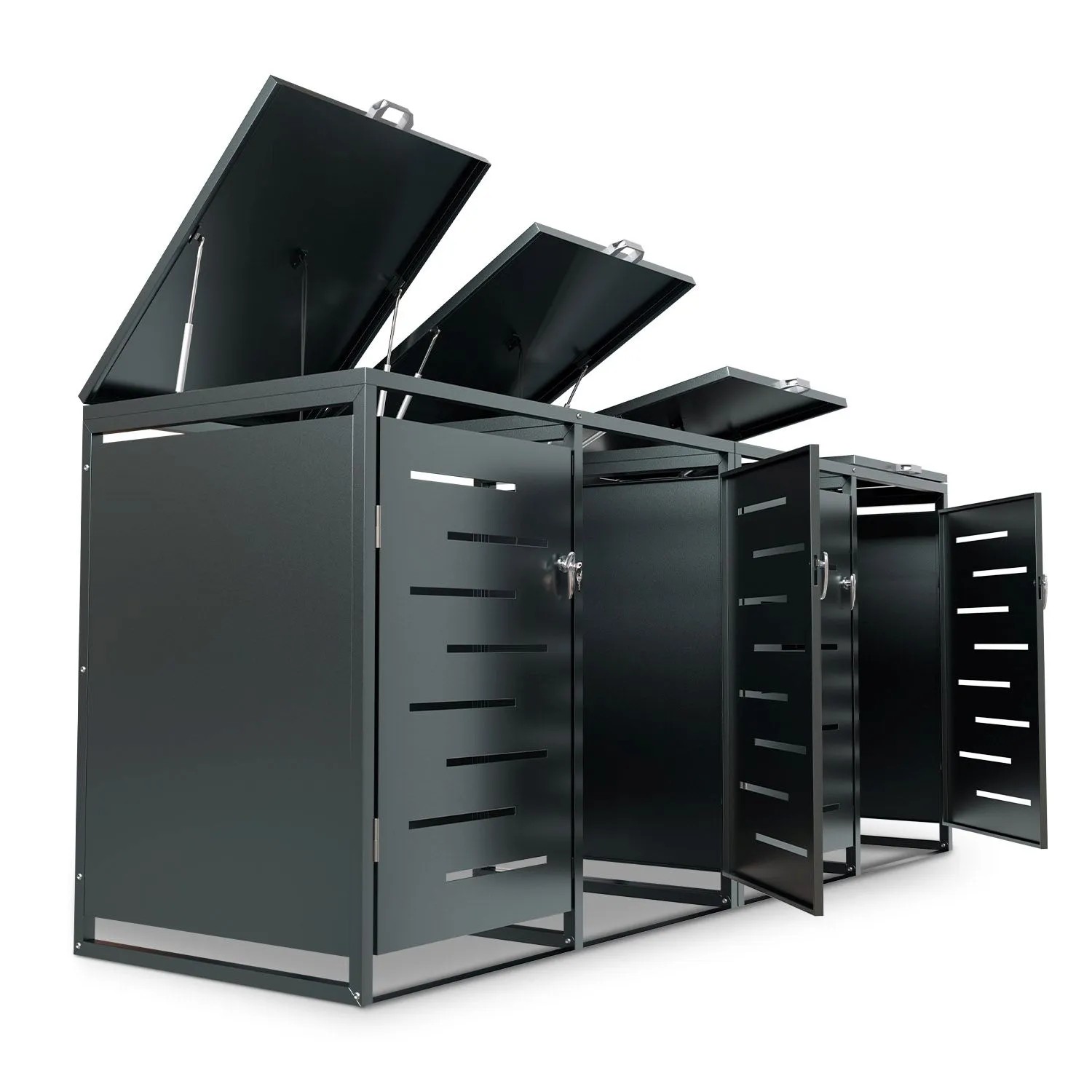 Juskys 4er Metall Mülltonnenbox Arel