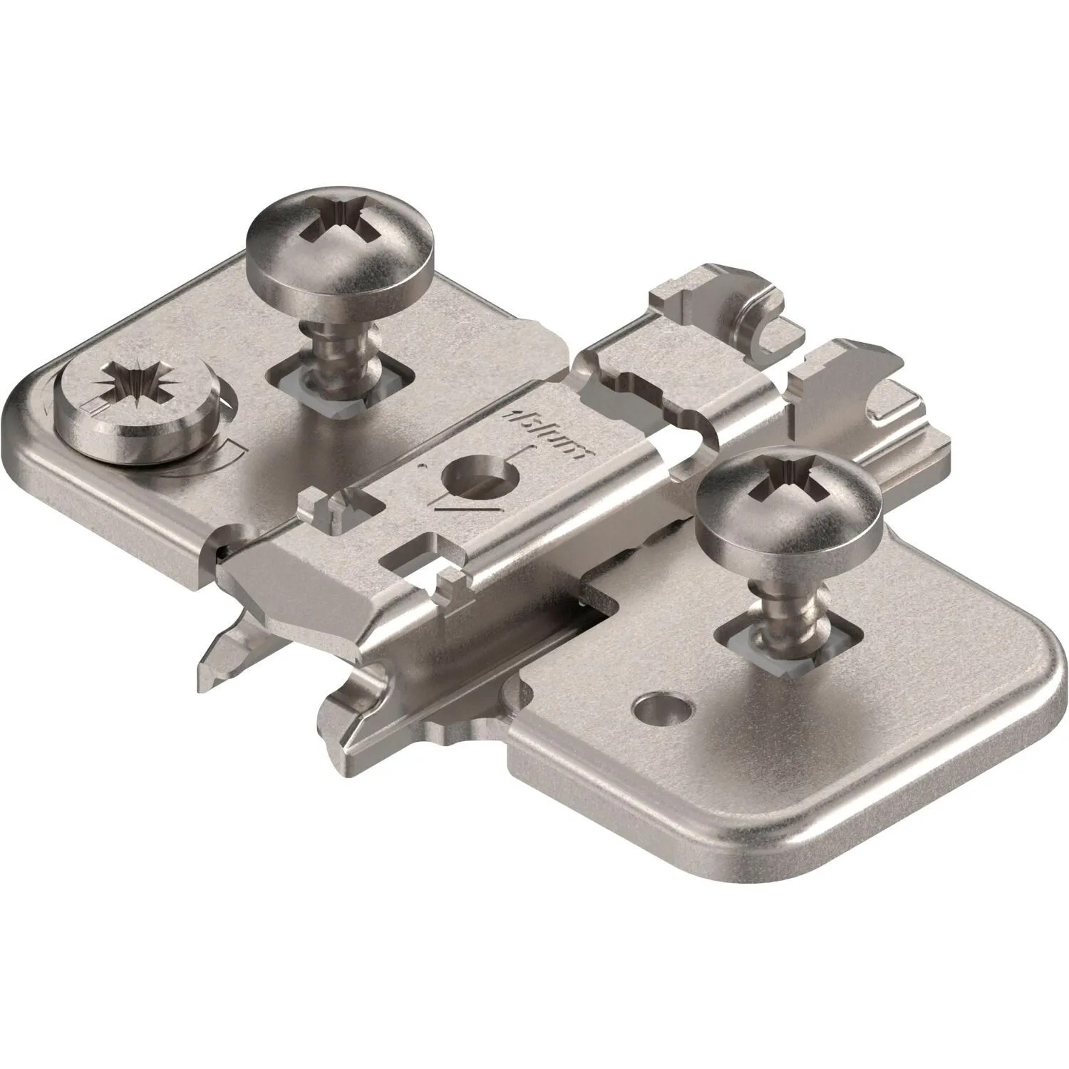Blum Exzenter-Kreuzmontageplatte Clip Zwillingsanschlag Stahl Expdando Distanz 0 mm