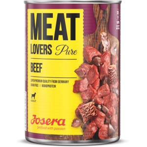 Josera Hunde-Nassfutter Meat Lovers Pure Beef, 400g Dose mit Rindfleisch.