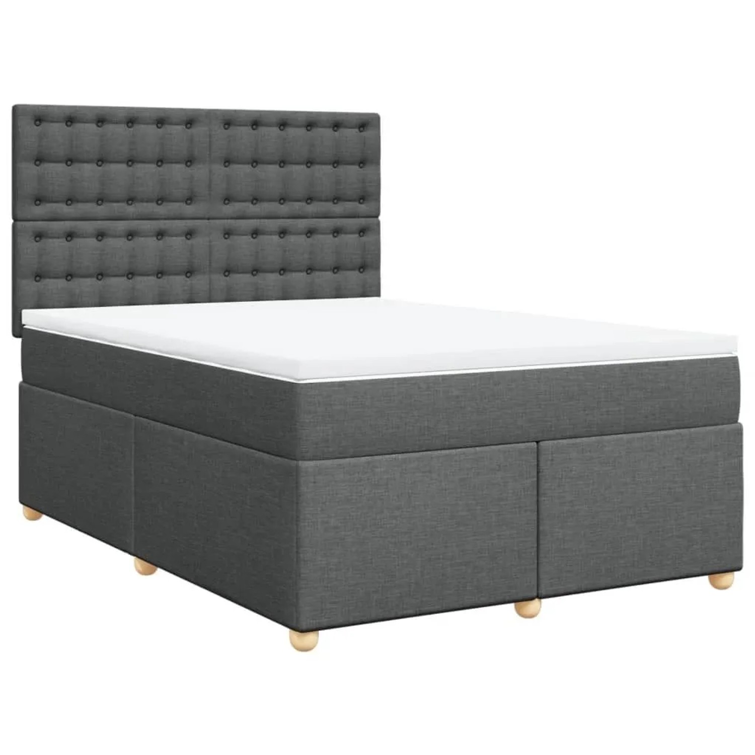 vidaXL Boxspringbett mit Matratze Dunkelgrau 140x190 cm Stoff 3291290