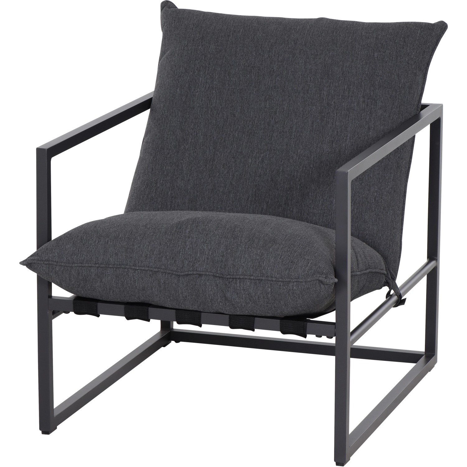Siena Garden Lounge-Sessel Monza Sitz- Rückenkissen Anthrazit Matt 80x67x61,5 cm