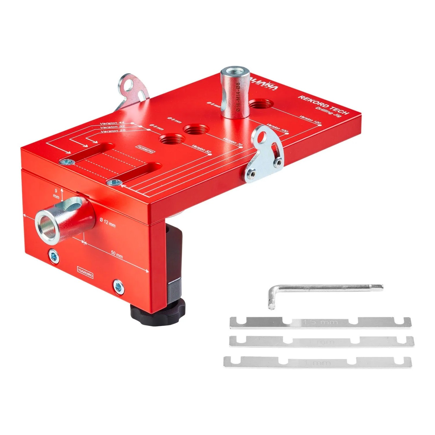 SOTECH Bohrlehre Aus Aluminium für Sockel Höhenversteller Ø12 mm Höhe 52 Bis 70 mm