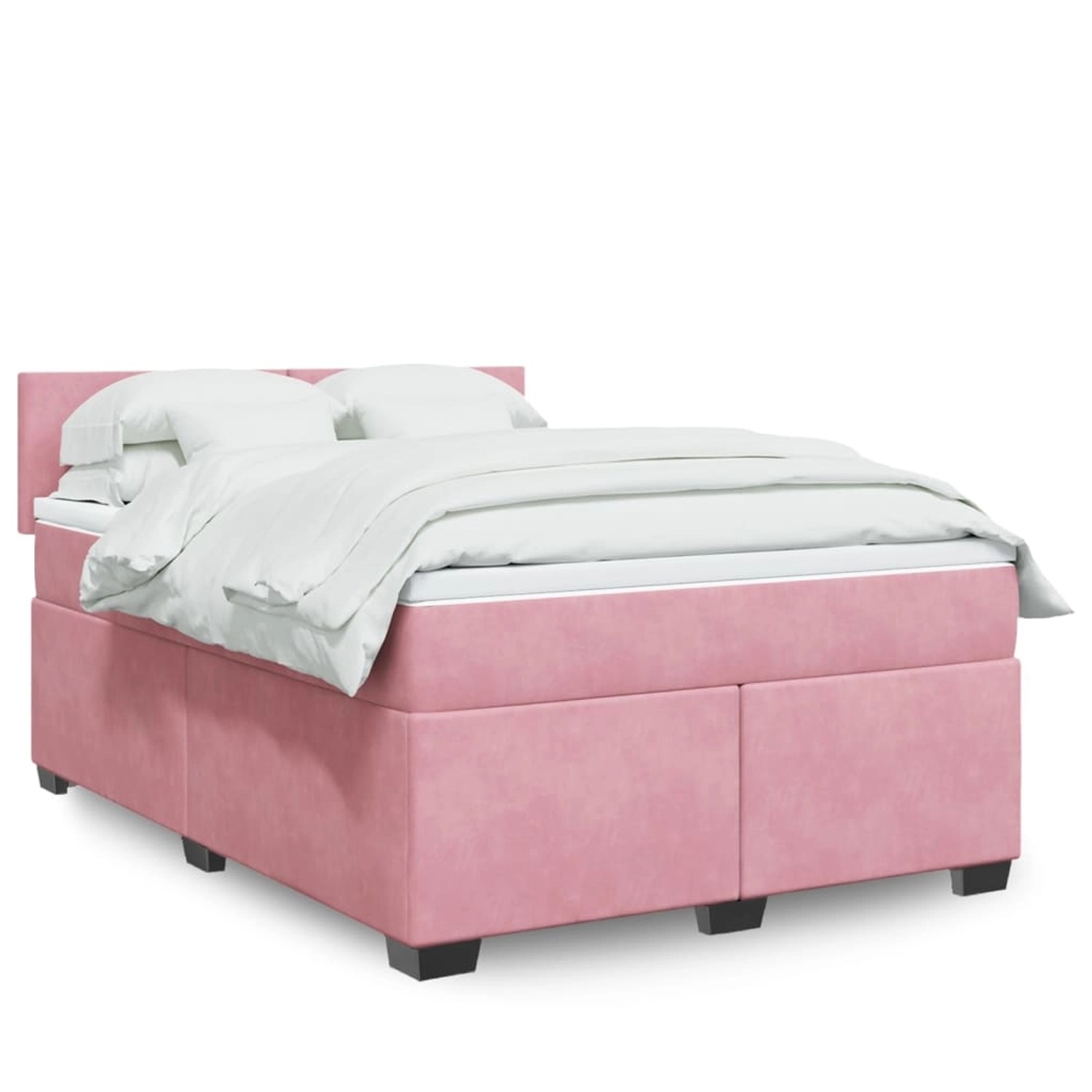 vidaXL Boxspringbett mit Matratze Rosa 140x200 cm Samt 3288629 günstig online kaufen