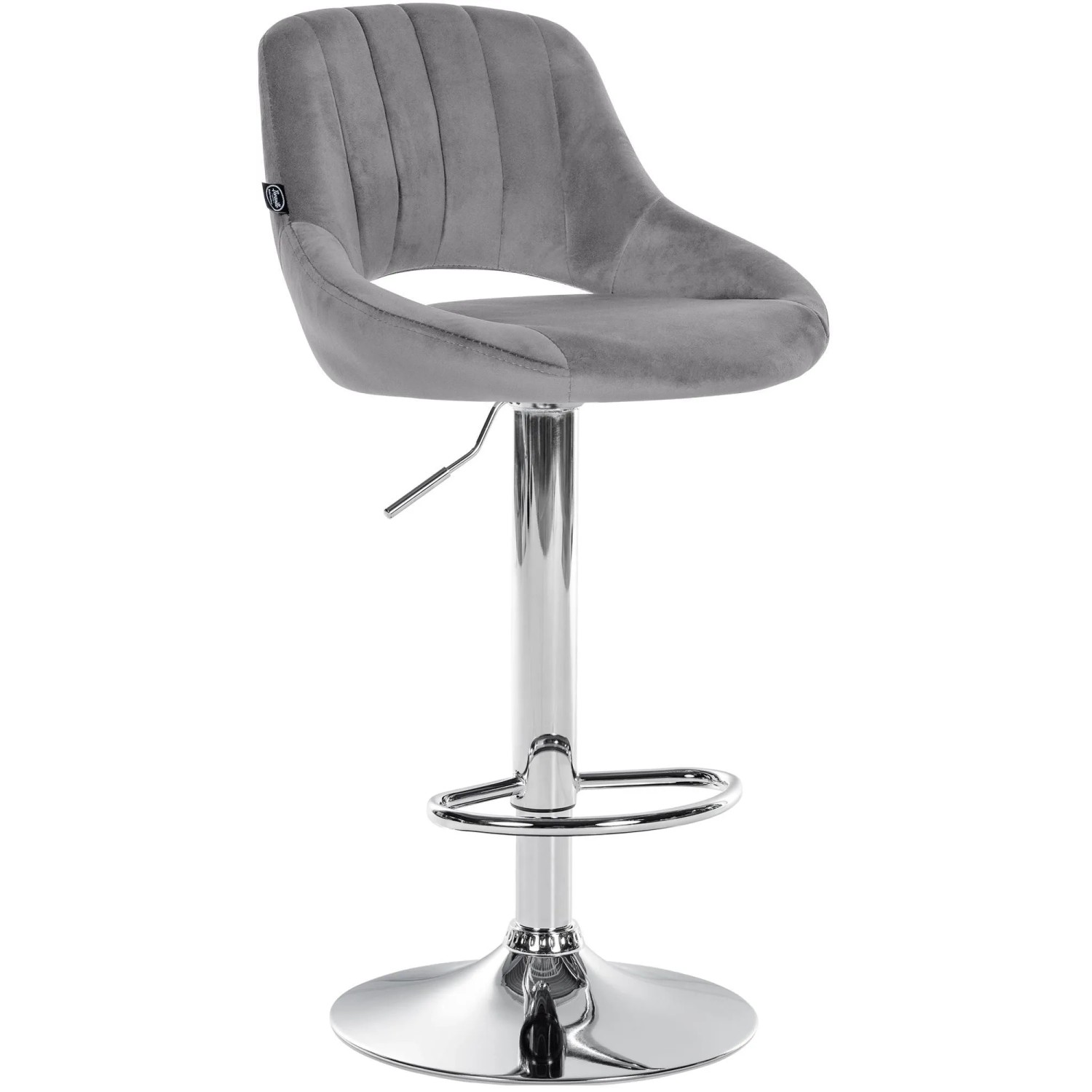 CLP Barhocker Milet Samt Dunkelgrau/Chrom