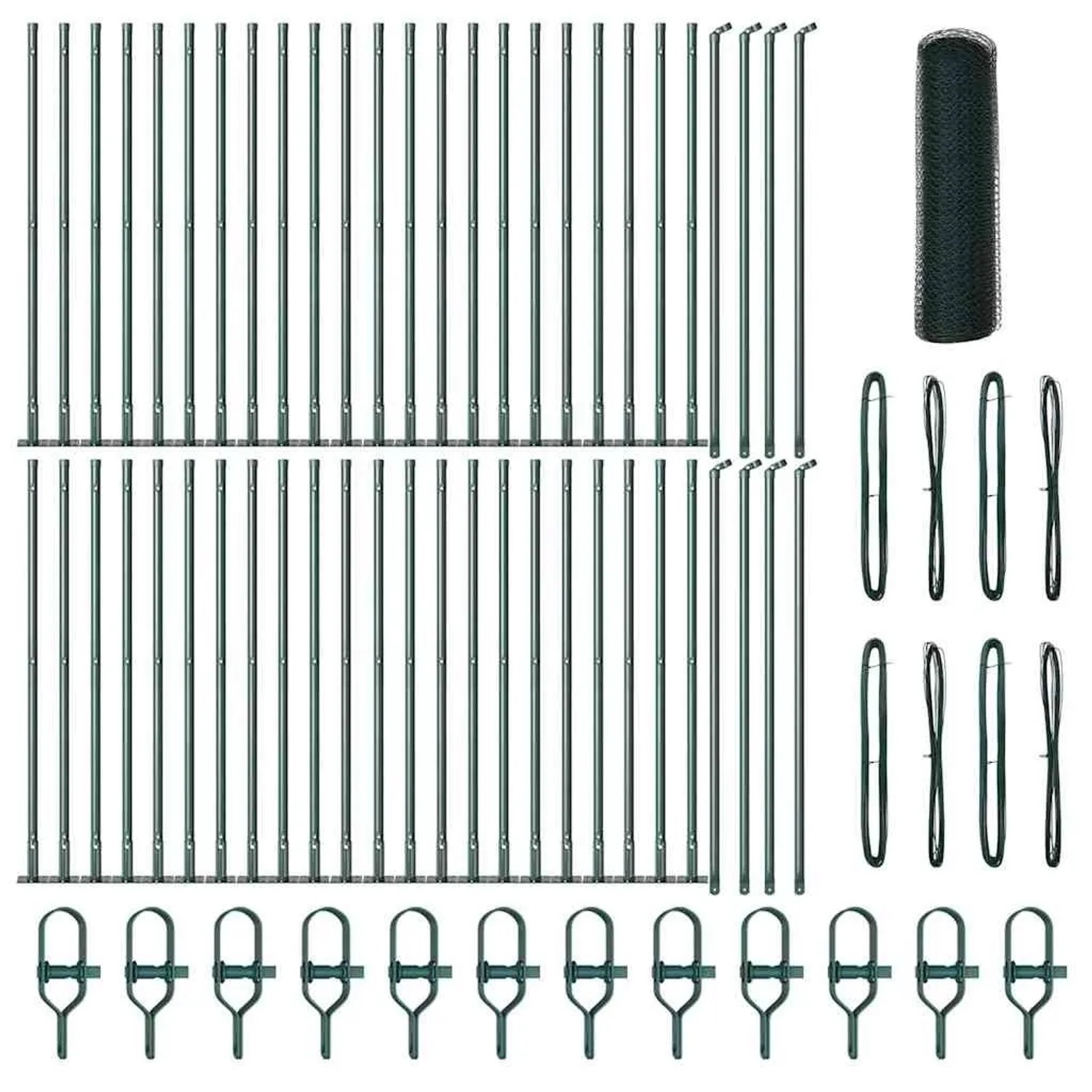 vidaXL Zaunpfosten Grün 100 x 0,8 m 13 mm Maschenweite Stahl und PVC 335358 günstig online kaufen