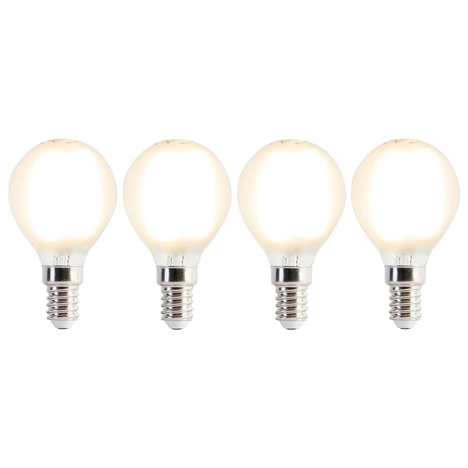 LUEDD Set mit 4 E14 LED Lampen P45 Matt 3,5W 360,m 2700K