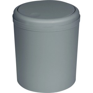 Anthrazitfarbener Kosmetikeimer (5 l) aus Kunststoff mit Schwingdeckel.