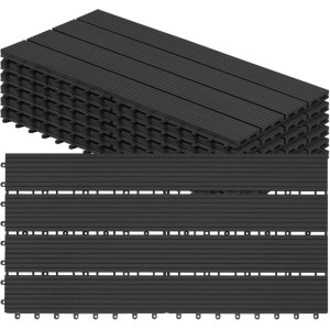 WOLTU WPC Terrassendielen Holz-Optik 30x60cm 6 Stück/1 m² Anthrazit