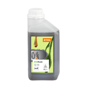 Stihl BioPlus Sägekettenöl, 1 Liter Flasche, biologisch abbaubar für Kettensägen.