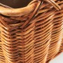 Kobolo Holztrage aus Rattan mit Leineneinsatz für Kaminholz.