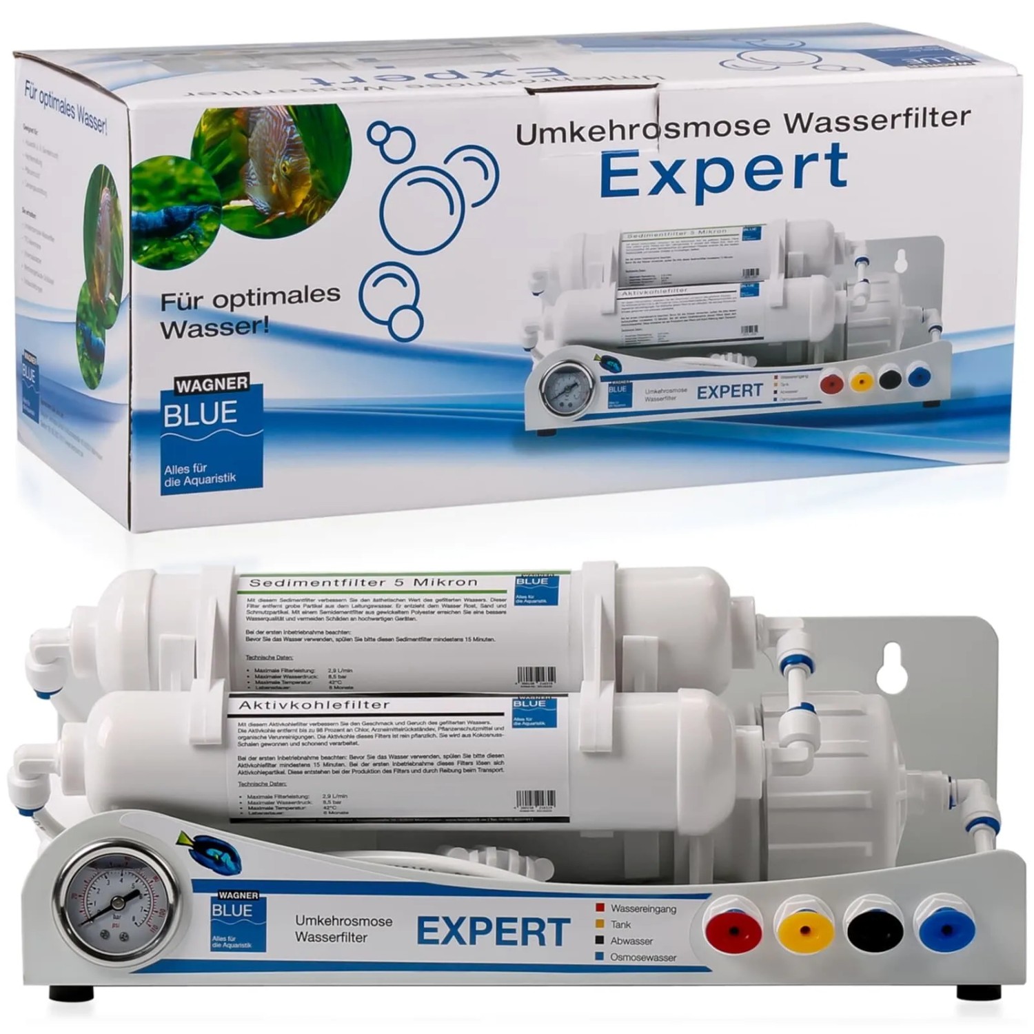 Wagner BLUE Expert Aquaristik Osmoseanlage 150 GPD 570 Liter/Tag 150 GPD 570 Liter/Tag