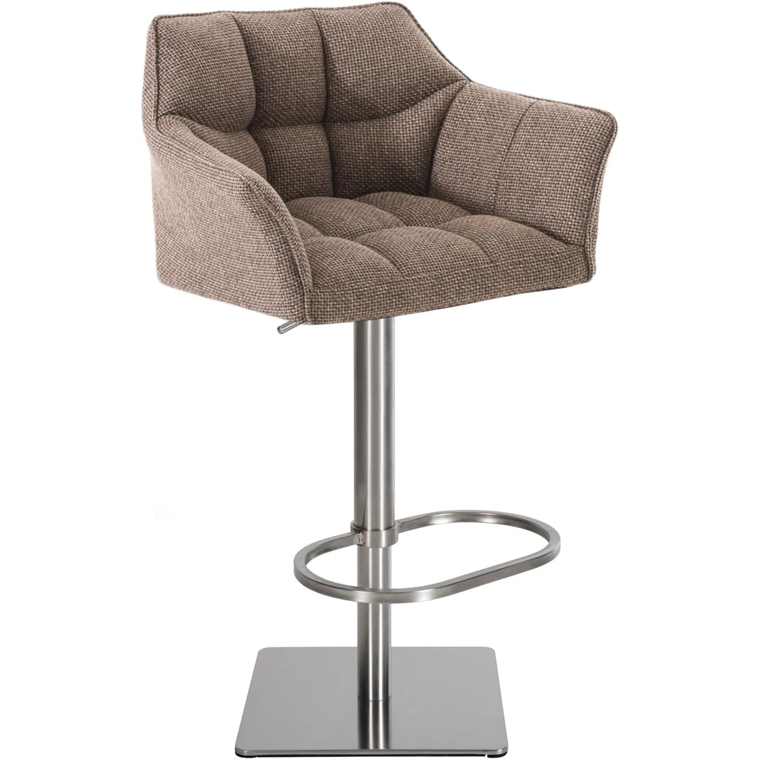 CLP Barhocker Damaso Stoffbezug Terrabraun/Edelstahl