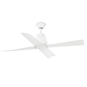 Weißer FARO Deckenventilator Typhoon mit Fernbedienung, geeignet für den Außenbereich.