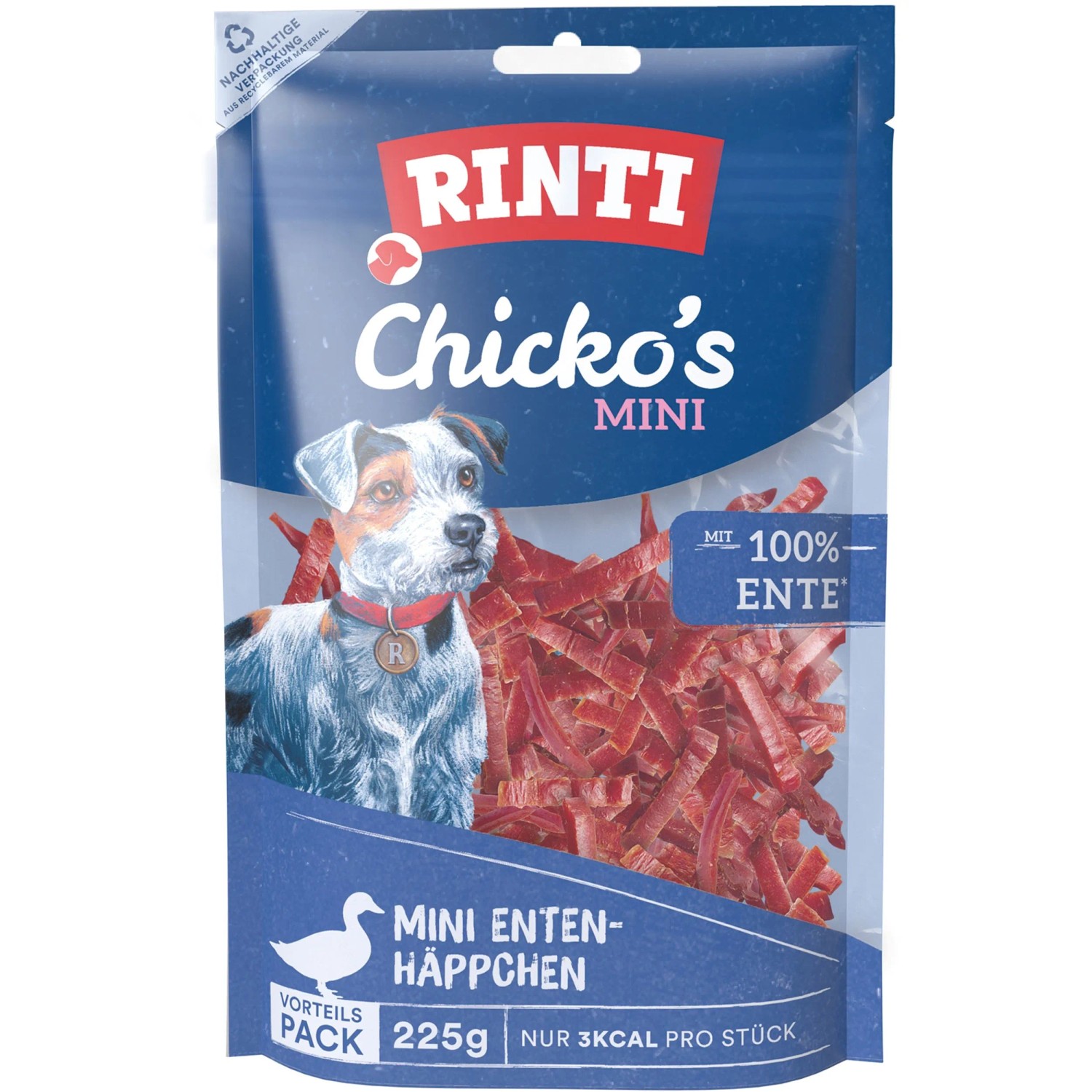 Rinti Hunde-Natursnacks Chicko Mini Enten-Häppchen 225 g