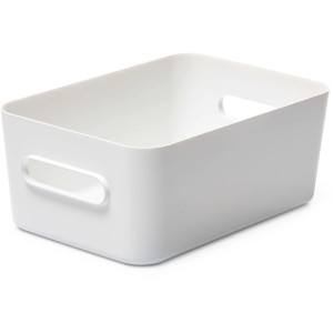 Weiße SmartStore Compact M Aufbewahrungsbox aus Kunststoff, stapelbar und vielseitig.