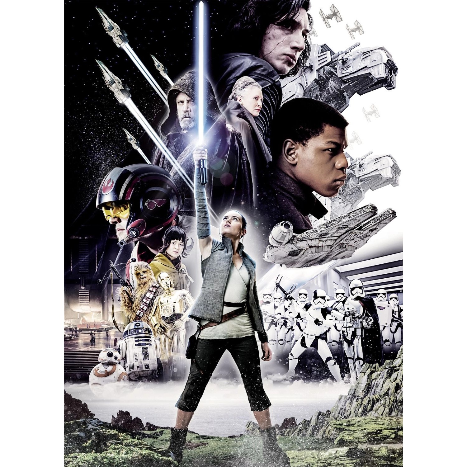 Disney Fototapete Star Wars Bilanz Schwarz Weiß und Grau 184 x 254 cm 612292