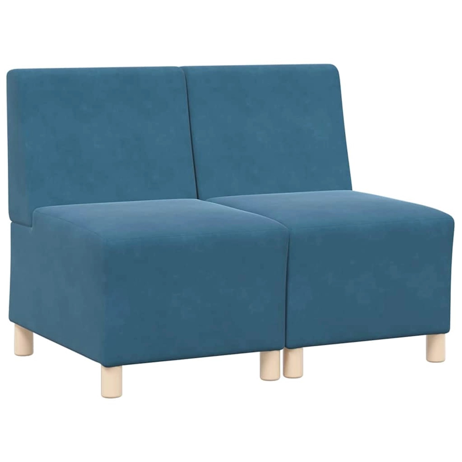 vidaXL Modulares Sofa ohne Armlehnen 2 Stk Blau 55 x 74 x 82 cm Samt 339975 günstig online kaufen