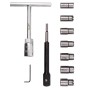 CCLIFE 10-teiliges Diesel Injektor Fräser Set mit T-Griff, Führungsdorn und 7 Fräsern für Dichtflächen. Metall.