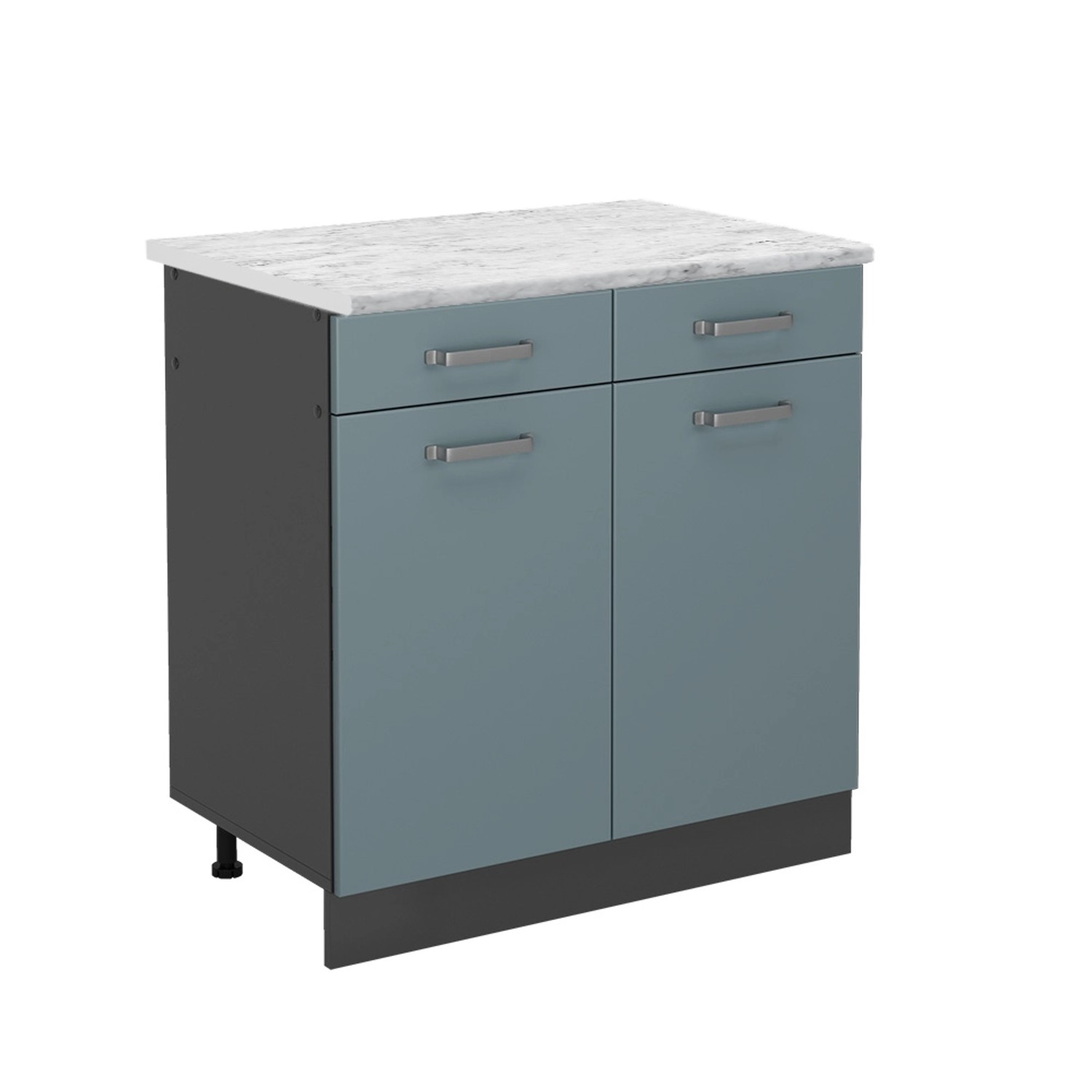 Thumbnail - Vicco Küchenunterschrank R-Line Schubladenschrank für die Küche Blau-Grau 80 cm AP Marmor