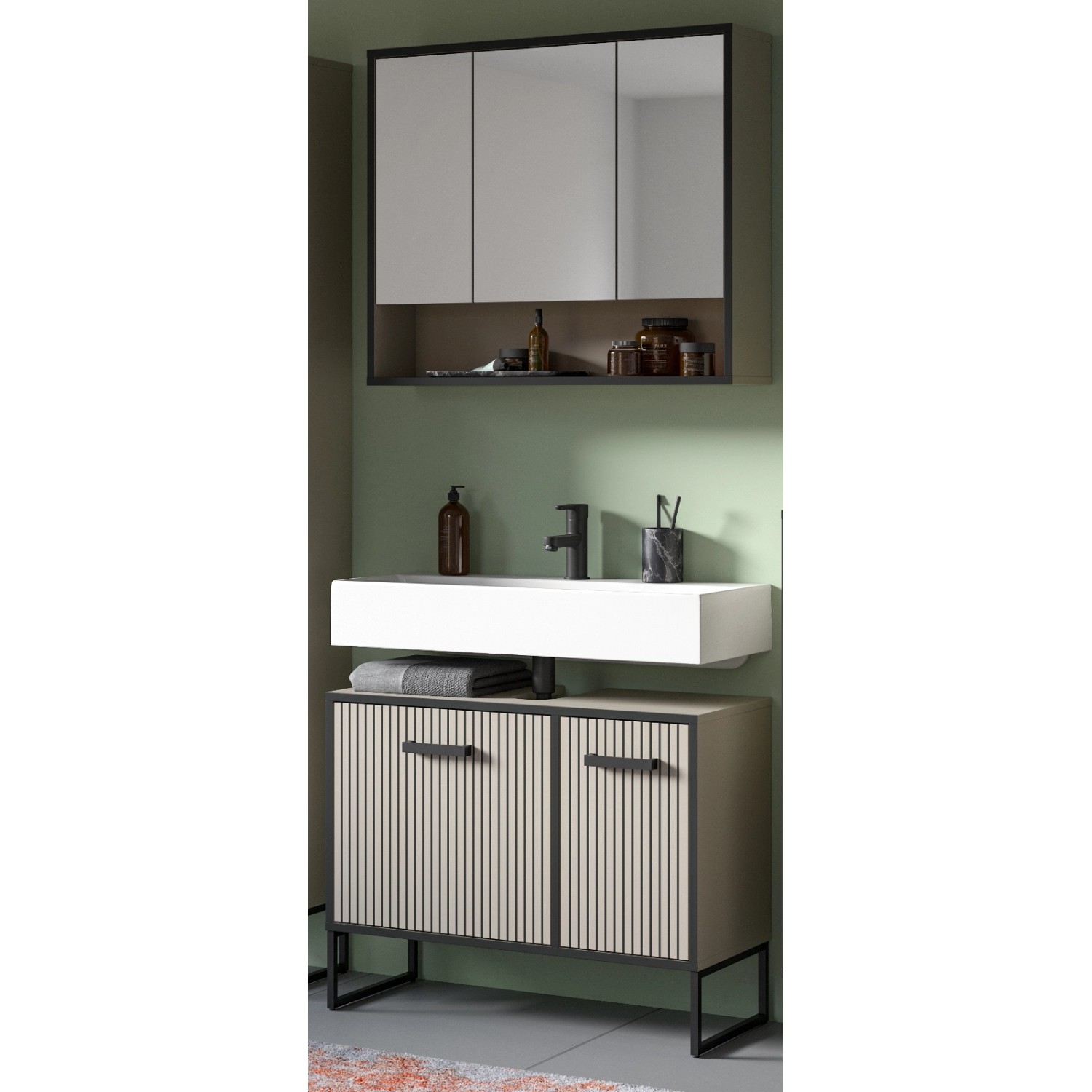 Inn.Furn Badmöbel Set 2-teilig in Sand 80 x 192 cm Scana günstig online kaufen