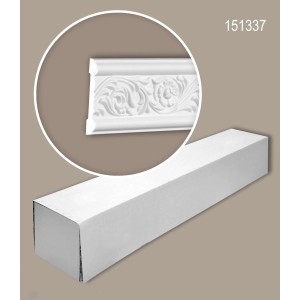 PROFHOME Wand- und Friesleisten Set, 18 Zierleisten (36 m), weiß, Rokoko/Barock Stil.