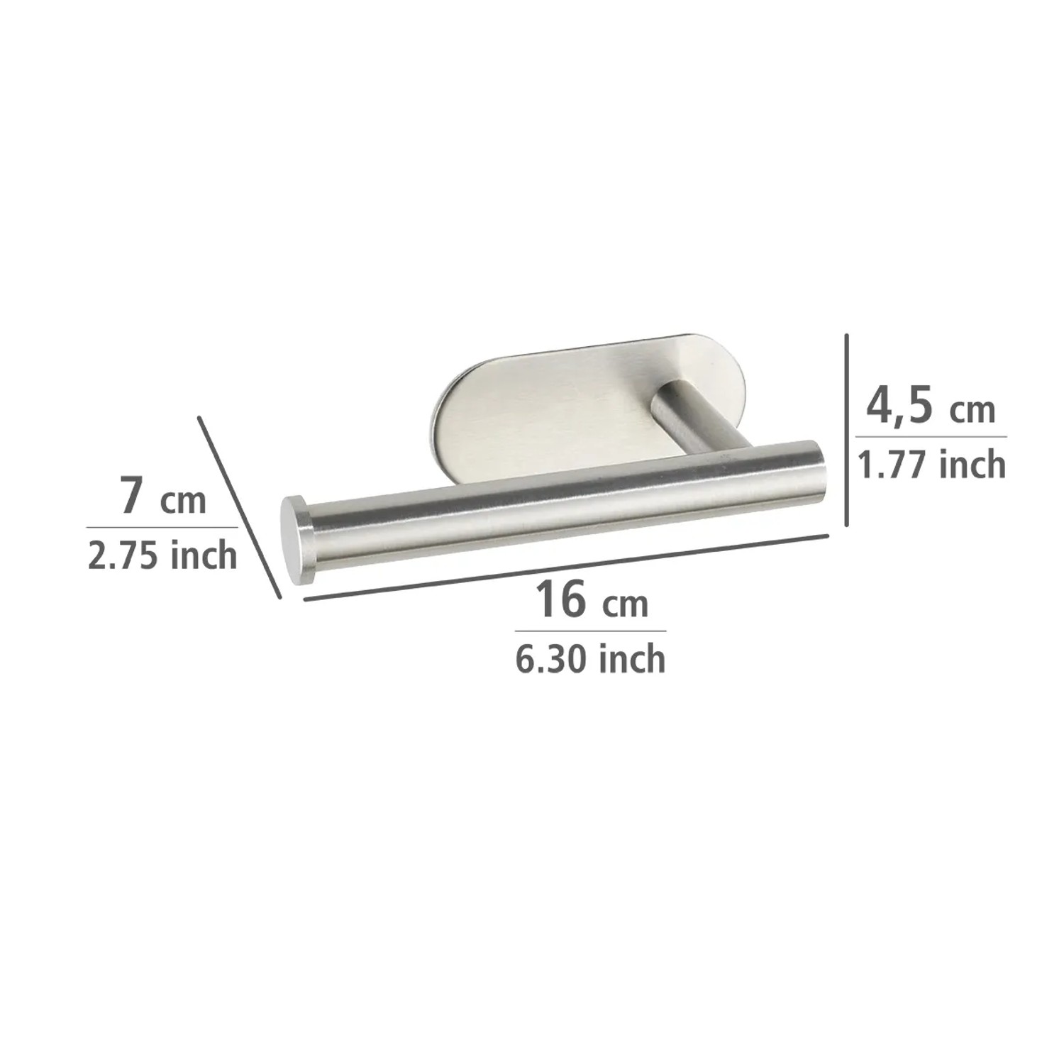 Wenko Toilettenpapierhalter Orea Matt, Edelstahl rostfrei, zur Wandmontage ohne Bohren.