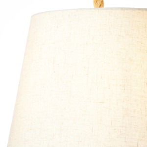 Detailansicht der Pendelleuchte Sailor von Brilliant, 1-flammig, in Weiß und Natur mit Textilschirm.