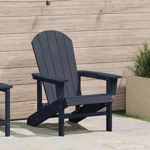 Marineblauer vidaXL Adirondack-Stuhl aus HDPE für Garten und Terrasse.