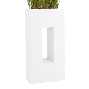 Weißes Pflanzwerk Hochbeet Vista Premium, 92 cm, mit Aussparung für Deko.