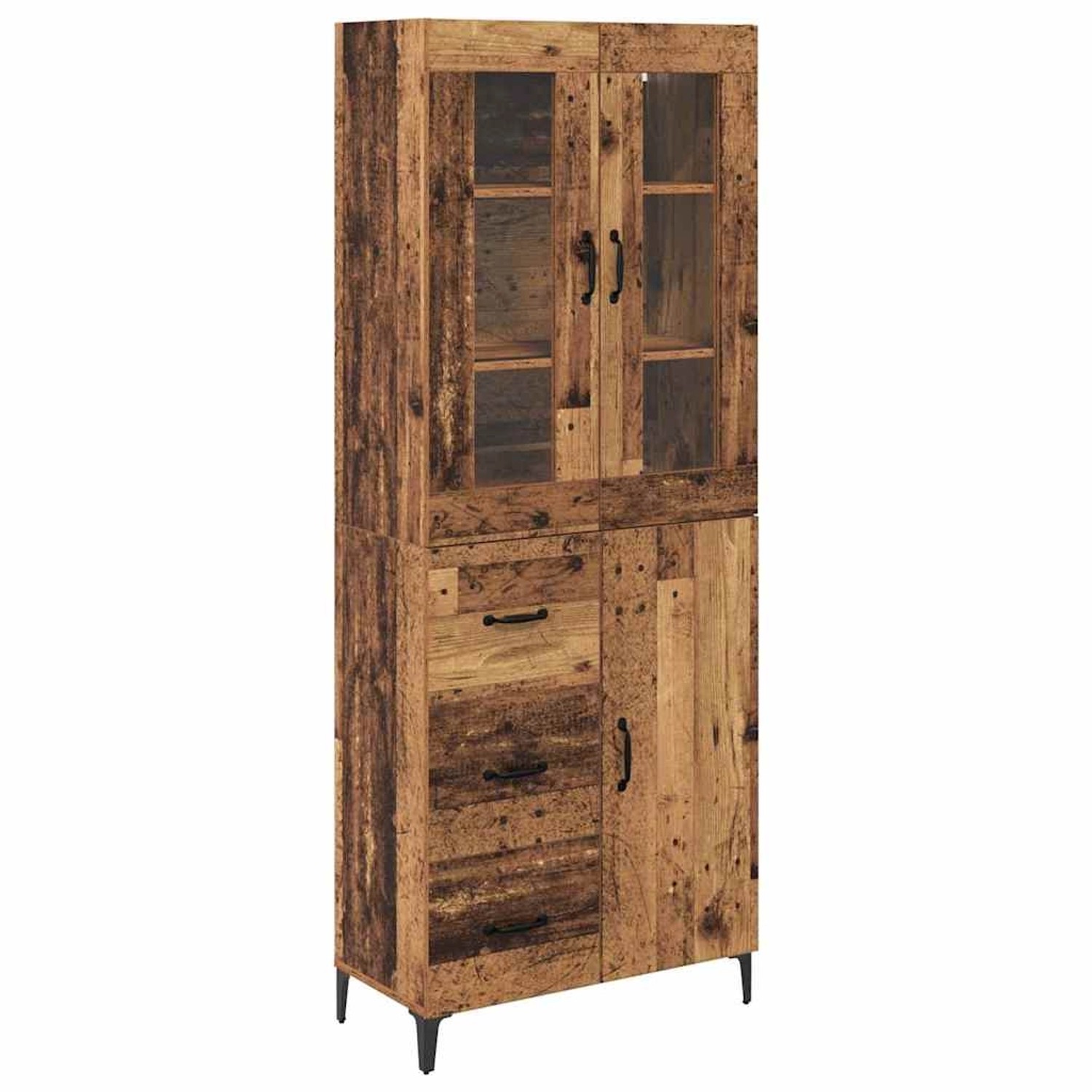 vidaXL Highboard Wandmontiert Altholz 69,5 x 34 x 180 cm Holzwerkstoff 3415 günstig online kaufen
