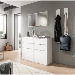 Inn.Furn Garderoben-Set 4-teilig in Weiß Hochglanz 166 cm SystemX