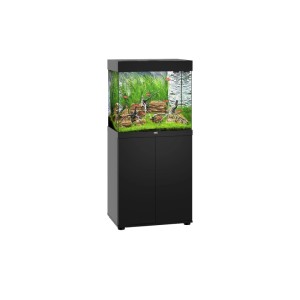 Schwarzes Juwel LED Aquarium Lido 120 mit Unterschrank, bepflanzt und beleuchtet.