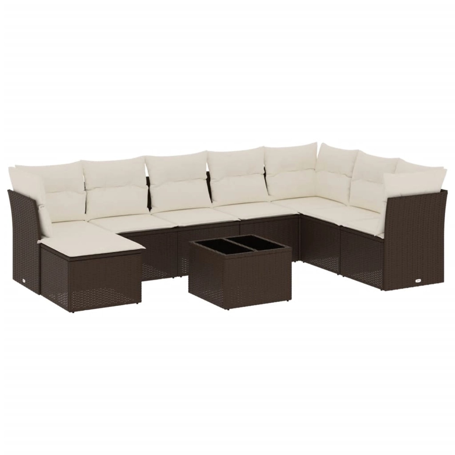 vidaXL 9-Tlg Garten-Sofagarnitur mit Kissen Braun Poly Rattan 3249902 günstig online kaufen