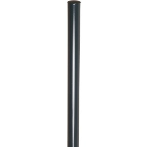 Anthrazitfarbener Pfosten (125 cm) für Einstabmattenzaun mit aufgesteckter Kappe.