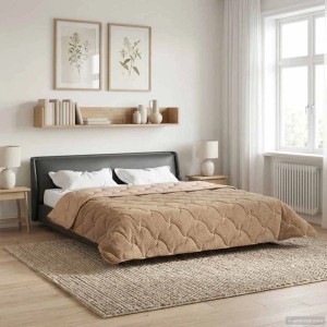 vidaXL Sommerdecke Taupe 240 x 260 cm Mikrofaser und Teddy-Fleece 42026216