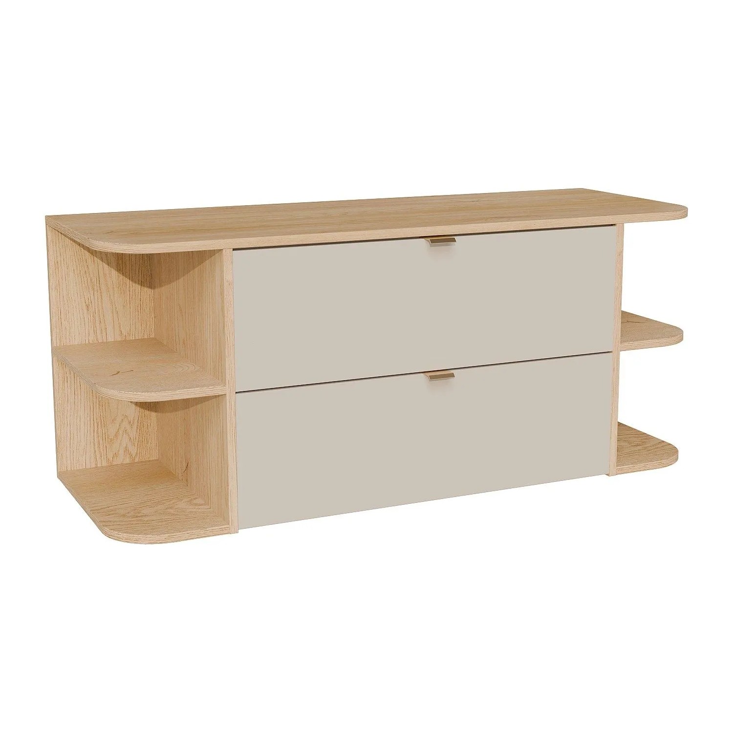 Vente-unique Waschbeckenunterschrank Lavena Beige  Naturfarben Hell 120 cm