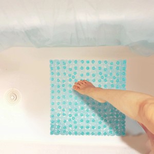 Relaxdays Duschmatte Quadratisch PVC Blau Rutschfest 53 cm x 53 cm 640 g