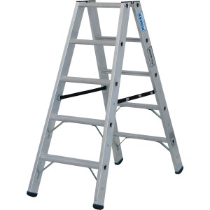Krause Doppelleiter Stabilo mit 2x5 Stufen, aus Aluminium, belastbar bis 225 kg.