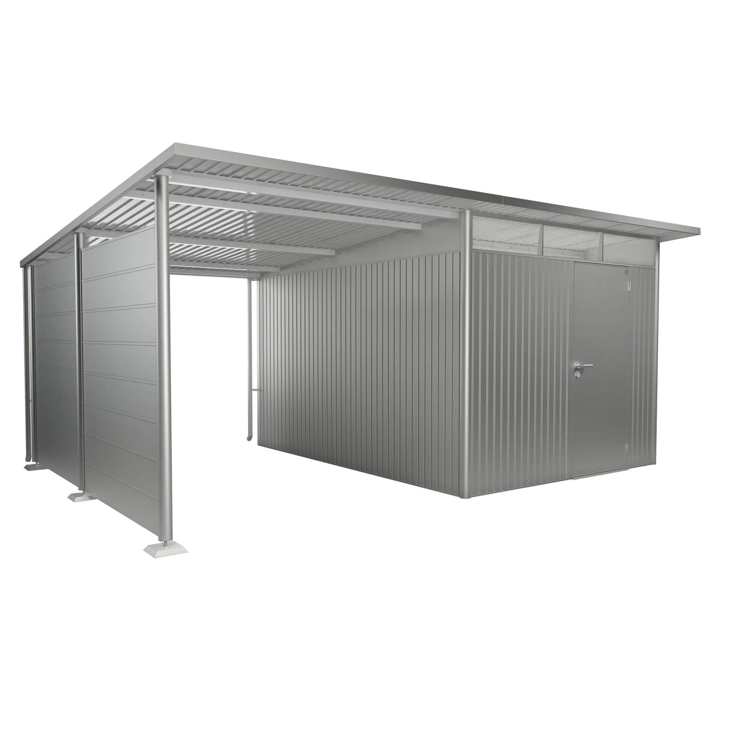 Biohort Seitenwand für Seitendach zu AvantGarde A4, A8 Silber-Metallic