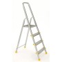 PROREGAL Aluminium-Bügelleiter mit 5 Stufen, 171 cm hoch. Stehleiter für Haushalt und Werkstatt.