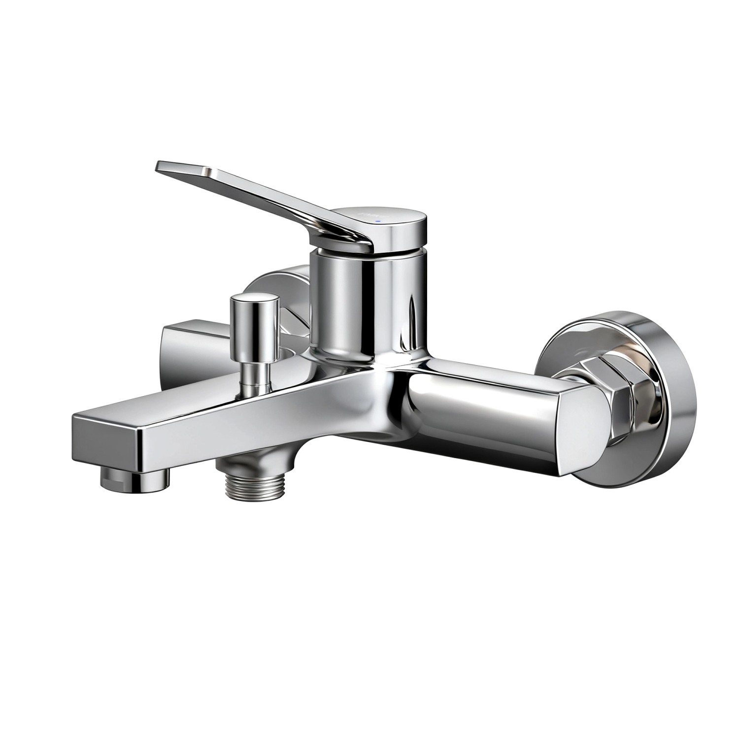 Emke Badewannenarmatur Chrom mit Auslauf Mischbatterie Badewanne Brausebatterie Einhand Wannenbatterie