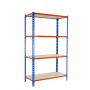 PROREGAL Schwerlastregal, blau-orange, 4 Böden, 150x120x40 cm, Fachlast 200 kg.