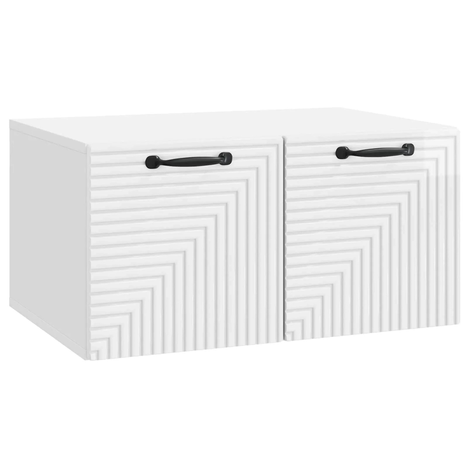 vidaXL Wandmontierter TV-Schrank Hochglanz Weiß 59,5 x 41 x 30 cm 898679