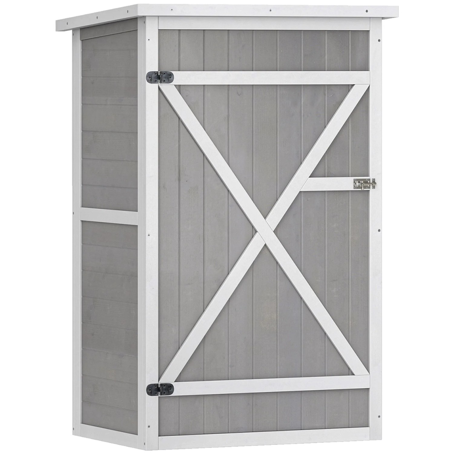 Furnicato Gartenschuppen Kompakt Schwarz Grau Weiß 75l X 56b X 115h Cm