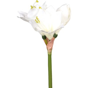 Cremefarbener Kunstzweig Amaryllis, 51 cm, für Weihnachtsdeko.
